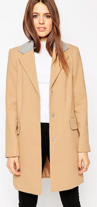 ASOS TALL Coat with Contrast Collar